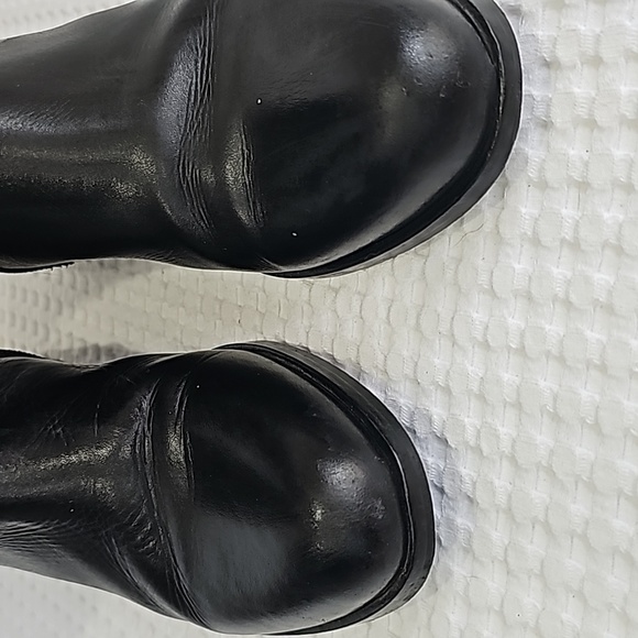 Secto Meucci Black Leather Tall Boots Slide zipper closure round toe Size 8N - Picture 14 of 15